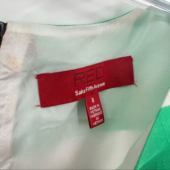 Red Saks Fifth Avenue Blue white striped dress size 8 - Picture 7 of 9